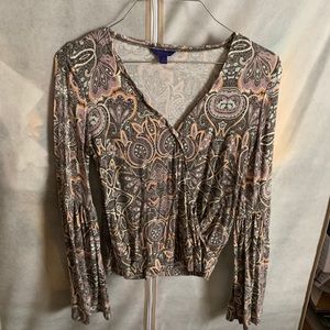 Printed Bell Sleeve shirt